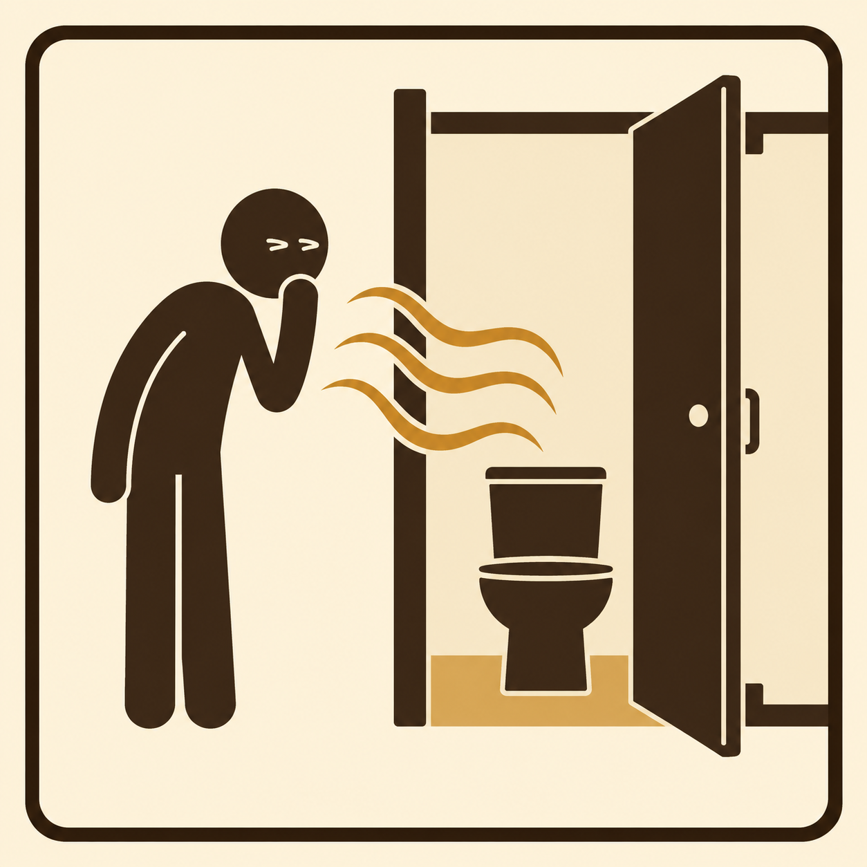 Stick figure recoiling from smell waves