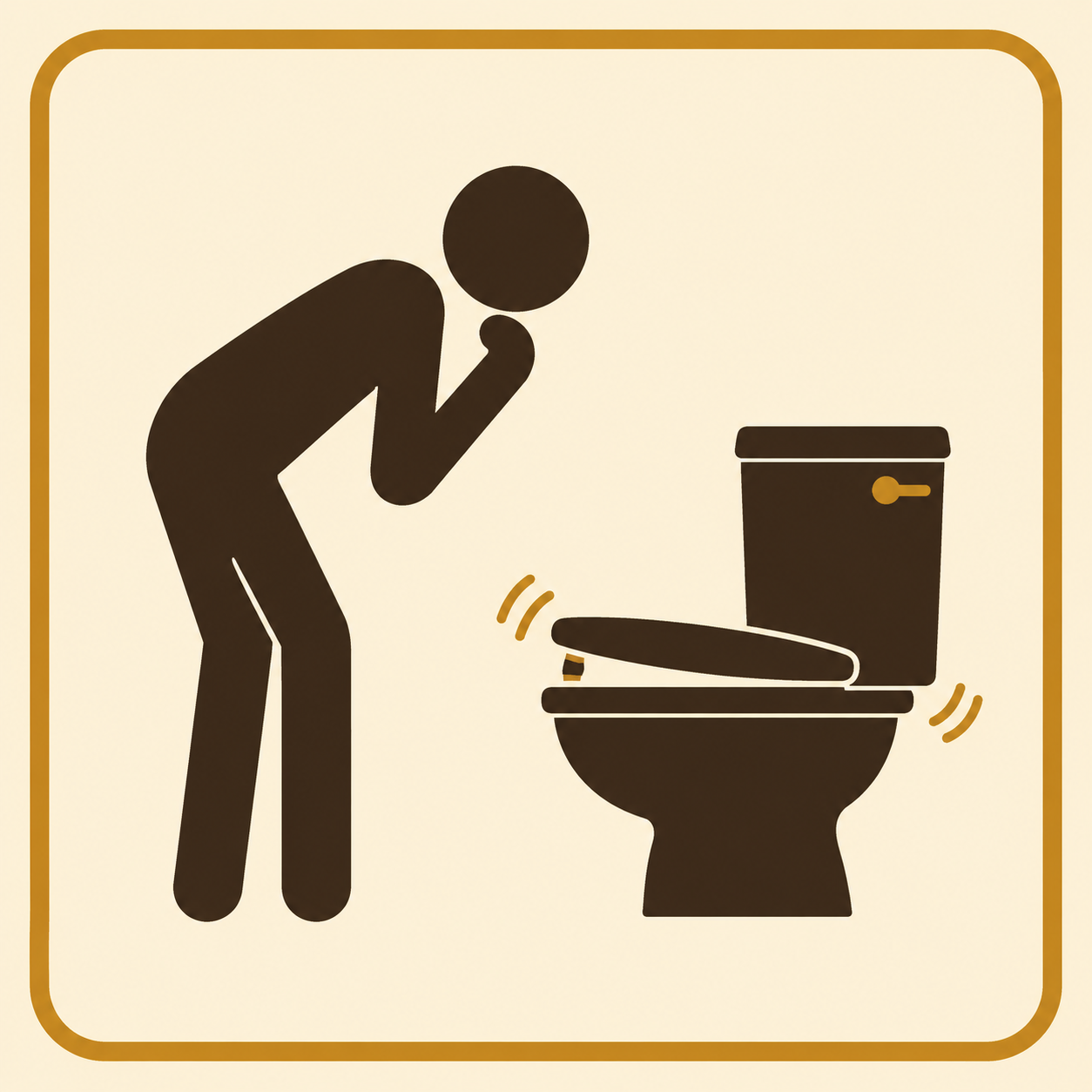 Stick figure cautiously inspecting a wobbly seat
